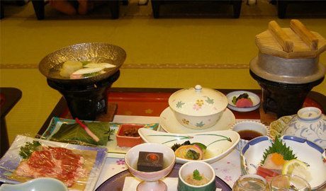 a banquet at Kotohira